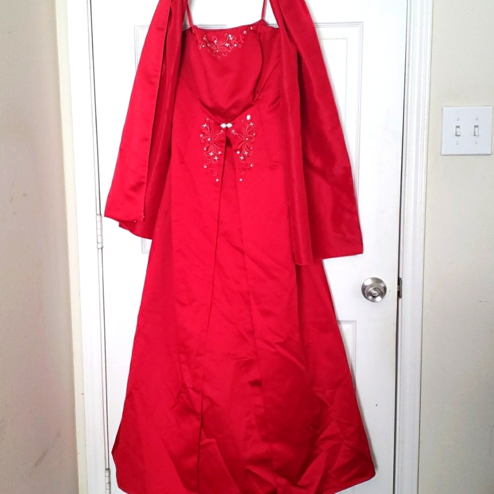 Michaelangelo Prom Gown or Wedding size 10 Red